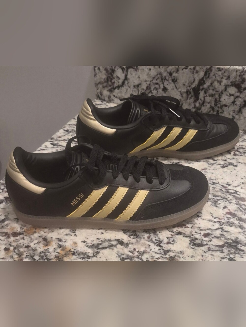 adidas Black and Gold Messi Low-Top Sneakers